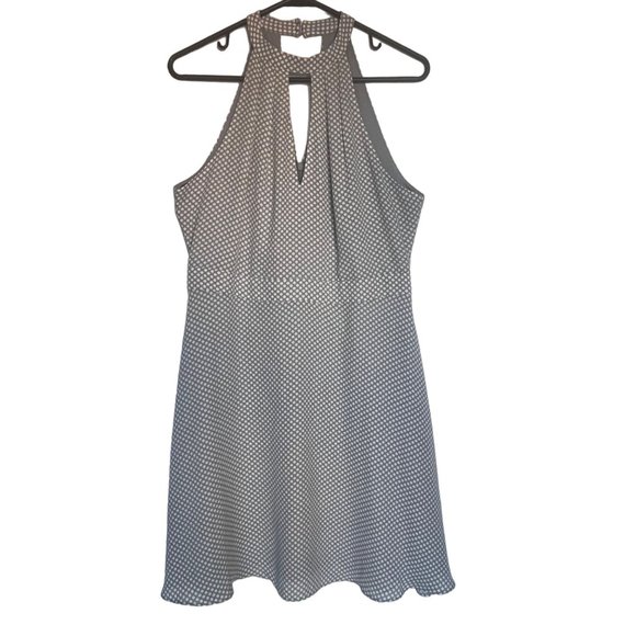 Express Dresses & Skirts - Express Polka Dot Halter Neck Fit & Flair Sleeveless Lined Dress Size 10